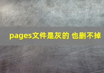 pages文件是灰的 也删不掉